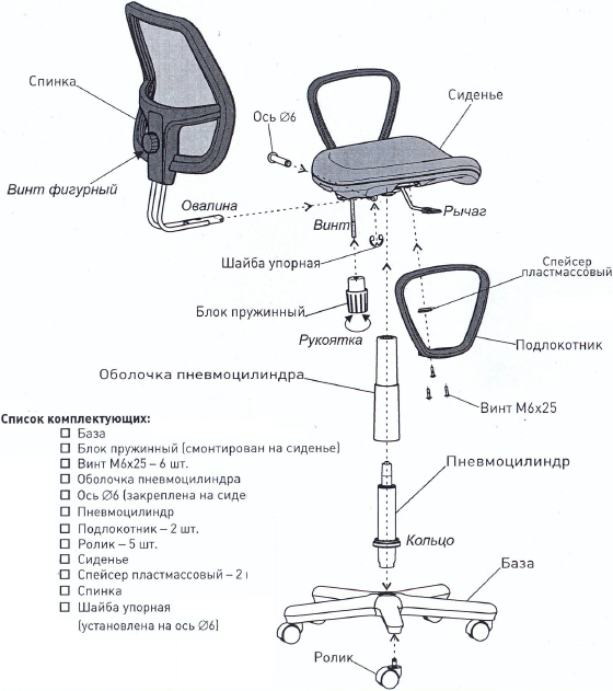 Инструкции по эксплуатации стула